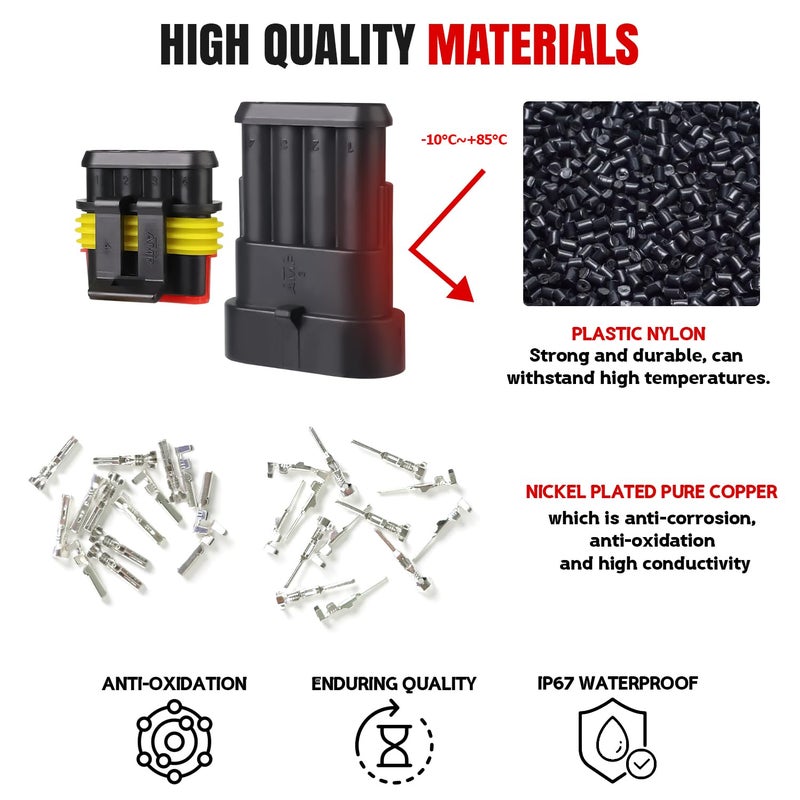 TMH 700 Pcs 1/2/3/4/5/6 Pin Electrical Connector Kit 22-16 AWG, Automotive Electrical Wire Terminal Connectors Male&Female Pin Automotive for Car Truck Motorcycle Marine Boat - Image 4